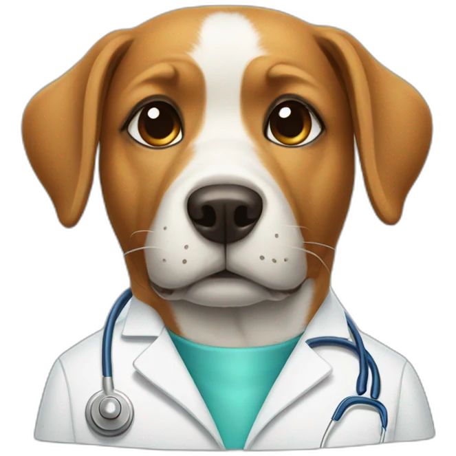 Dog wearing like a doctor  emoji