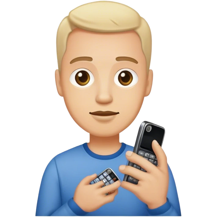 Guy with old mobile phone emoji