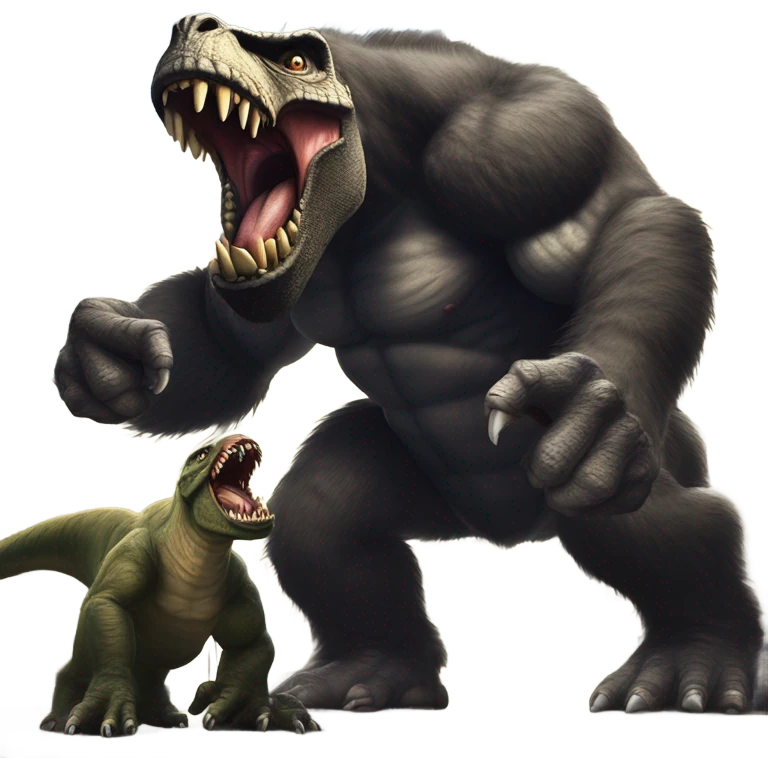 king kong vs t-rex emoji
