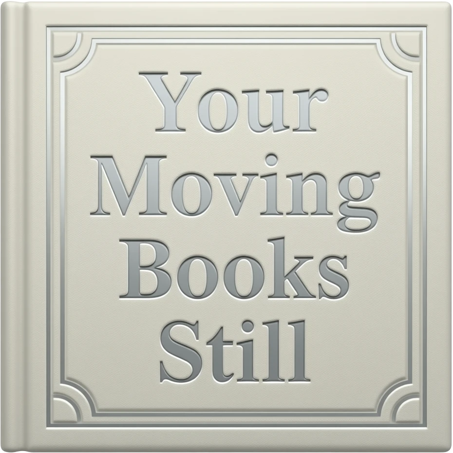 Make a book and the front says your moving books still emoji