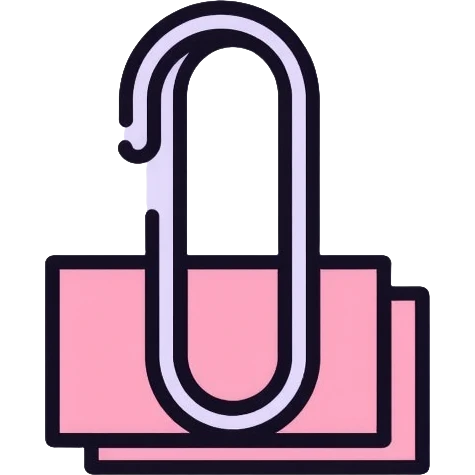 pastel pink paper clip emoji