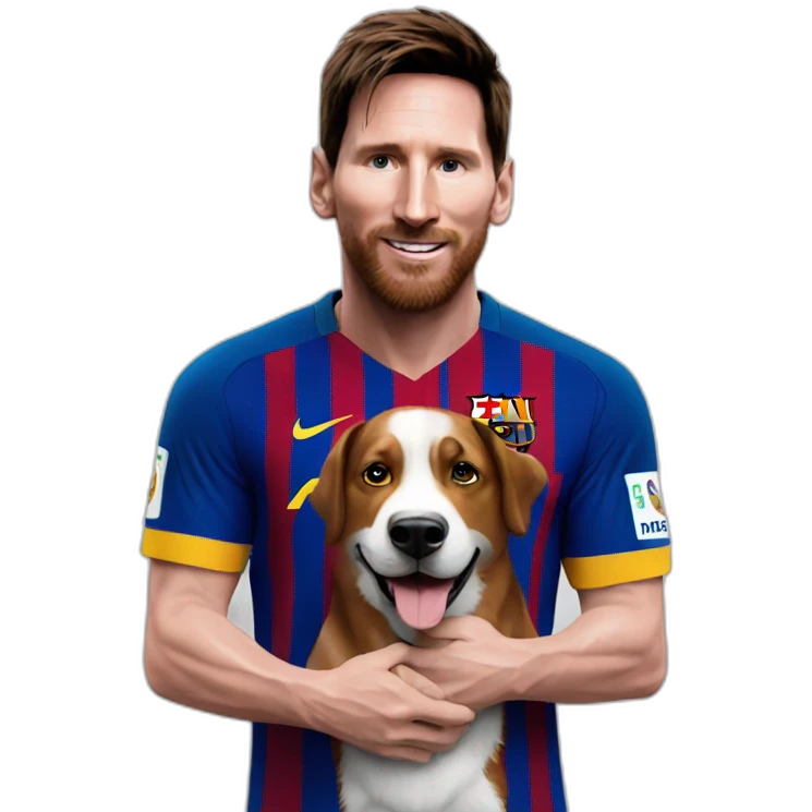 Messi with dog emoji