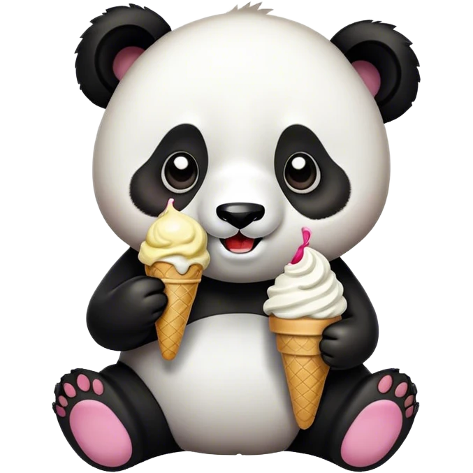 Panda eating ice cream emoji