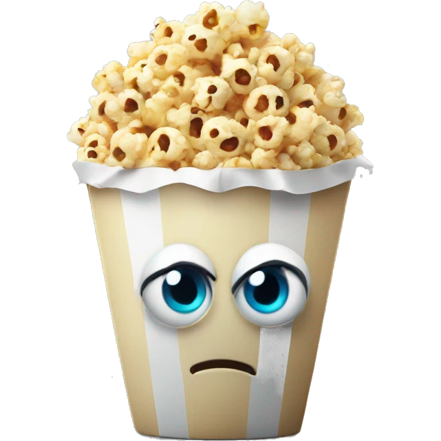 popcorn with evil eye smiling emoji