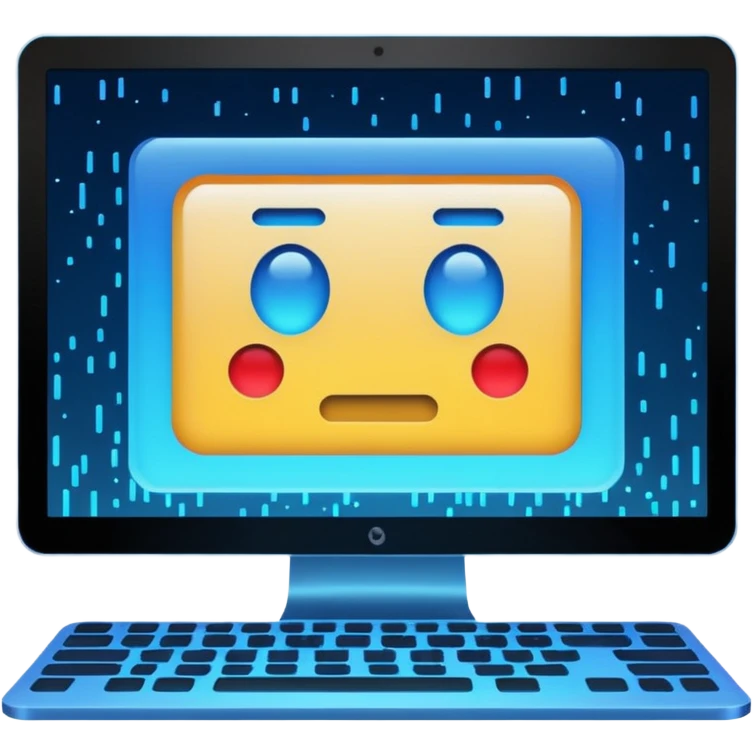 make a computer screen with a error emoji emoji