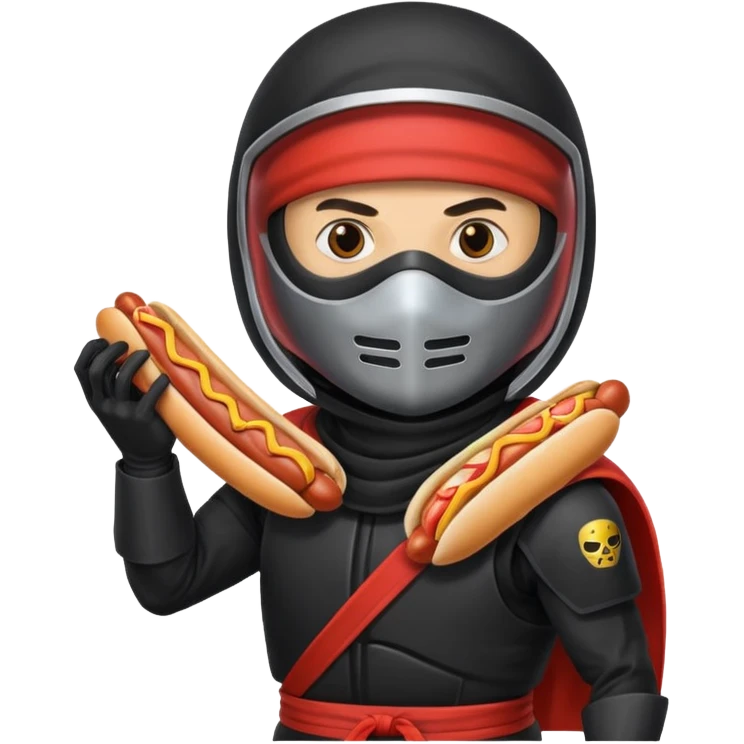 Space ninja with a hotdog  emoji