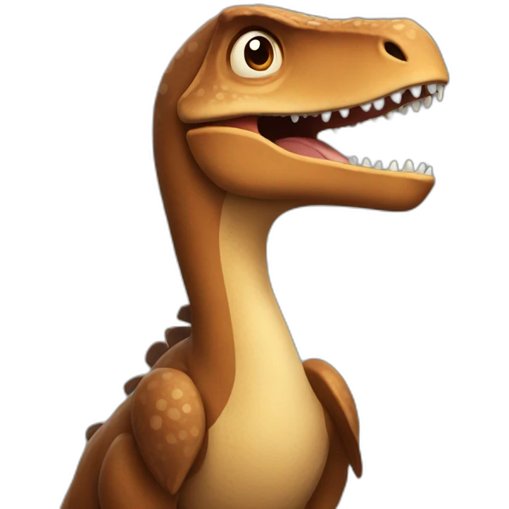 A Dinosaur with brown feathers emoji