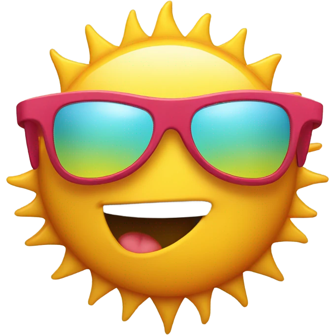 A cute, energetic sun , showing determination and focus.with vibrant colors and a playful vibe and bicycle sunglasses emoji