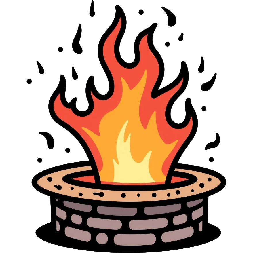 medieval blacksmith forge with dancing flames and fire emoji
