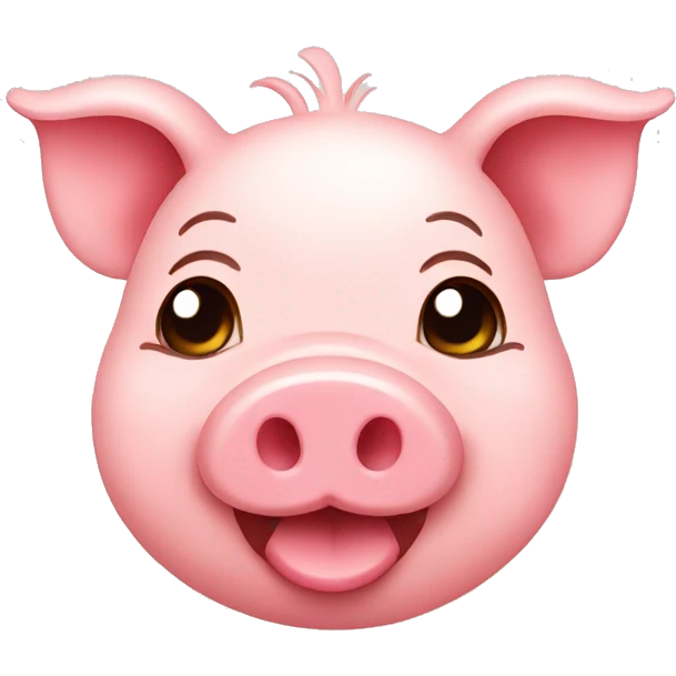 cute smiling pig with hearts emoji