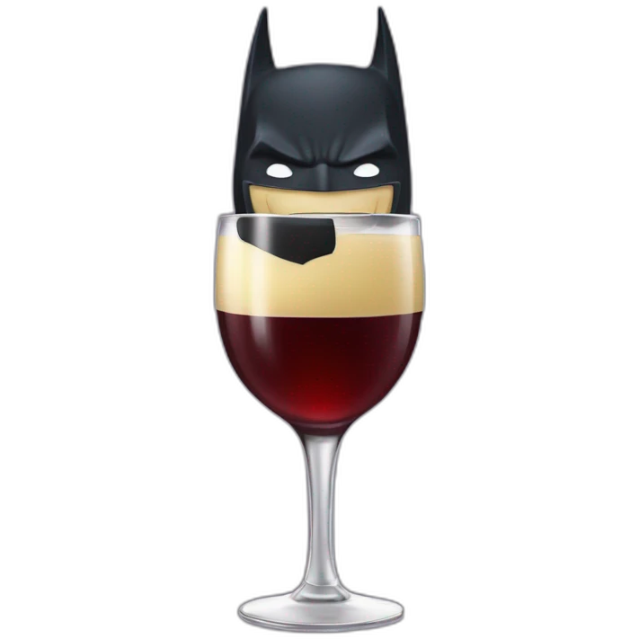 Batman con una copa con vino emoji