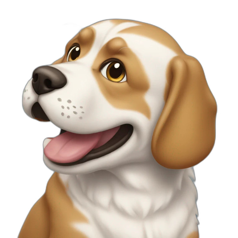 Un chien qui mange un chat emoji