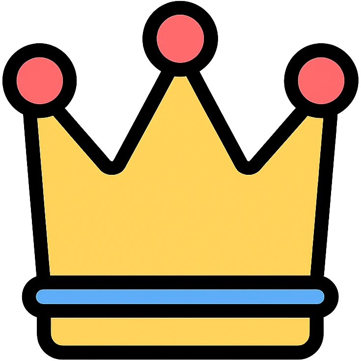 color outline icon of a crown emoji