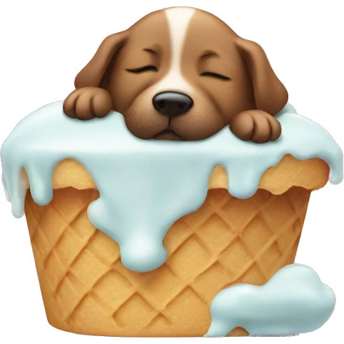 Dog sleeping on ice cream  emoji