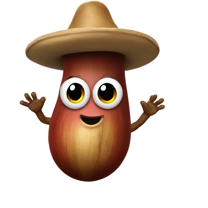 Dancing buckeye nut in scarlet hat emoji