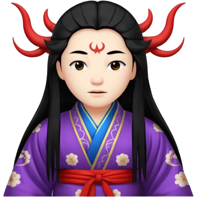 Chinese sleep demon, with traditional Chinese robe and long hair emoji