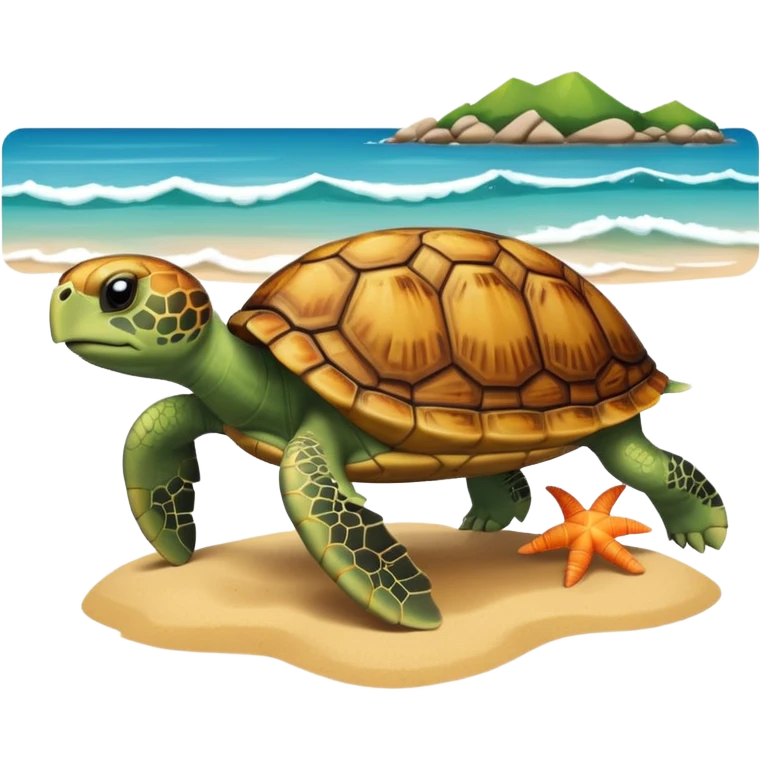 turtle with a beach background emoji