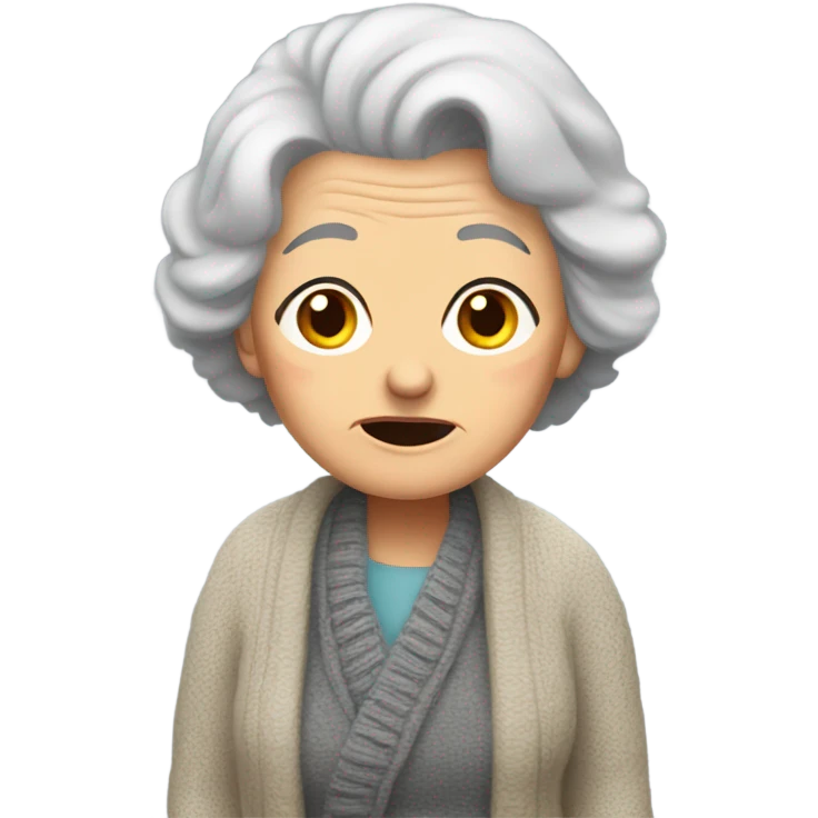 grandma shrugging  emoji