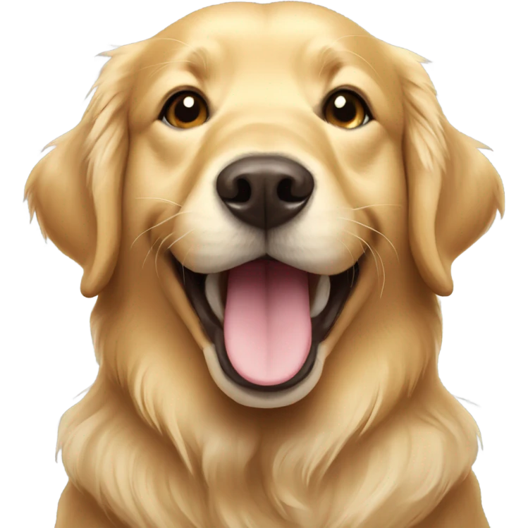 Golden retriever smiling emoji