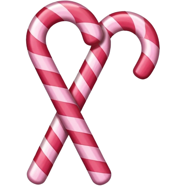 Red and pink candy cane emoji