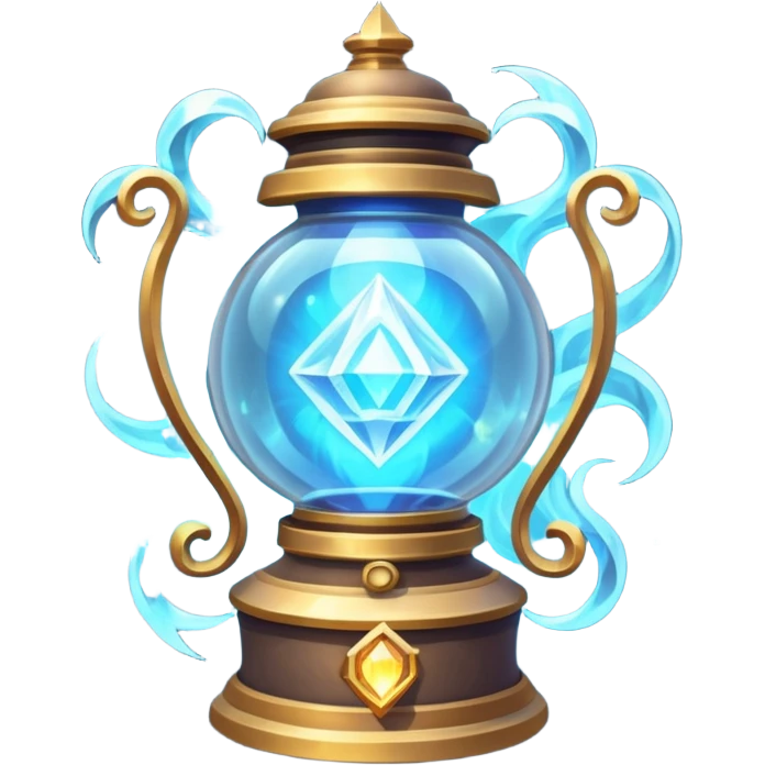 ancient fantasy magic lantern object icon, arcane crystal core, swirling magical energy, glowing runes orbiting the lantern, ethereal light beams, enchanted metal frame, powerful fantasy aura, 3D cartoon, mobile game icon style, centered, clean background, no text, no watermark
 emoji