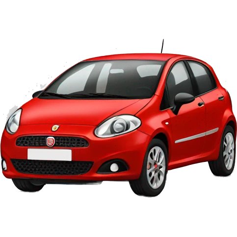 red Fiat Punto car emoji