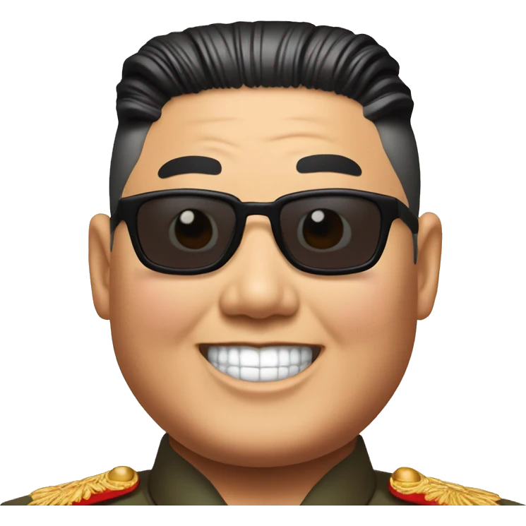 Kim jong un smiling in sunglasses emoji