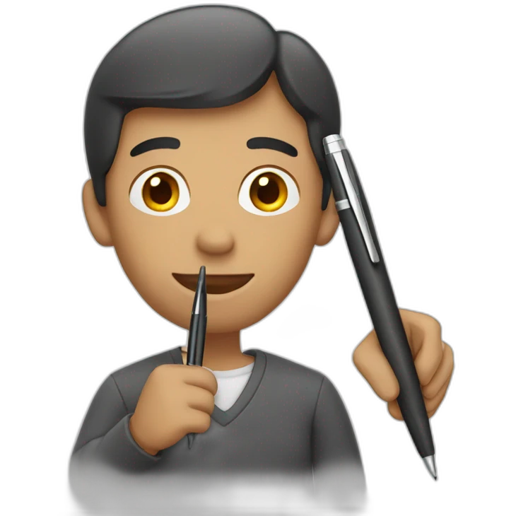 man holding a pen emoji
