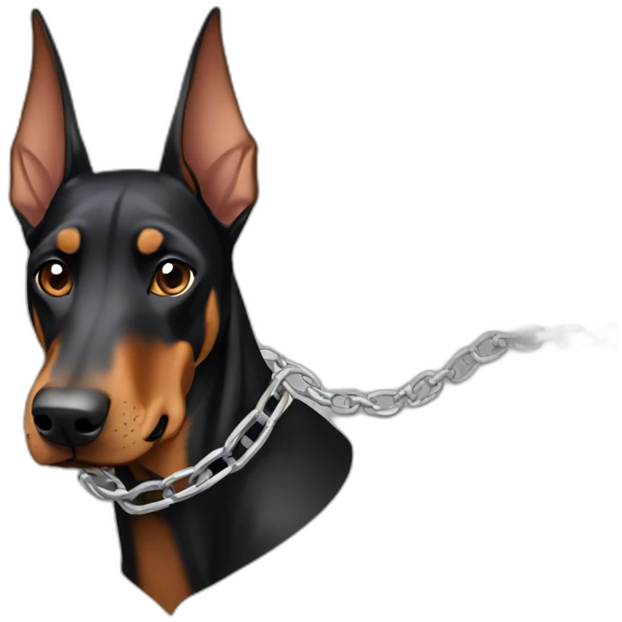 doberman with chain emoji