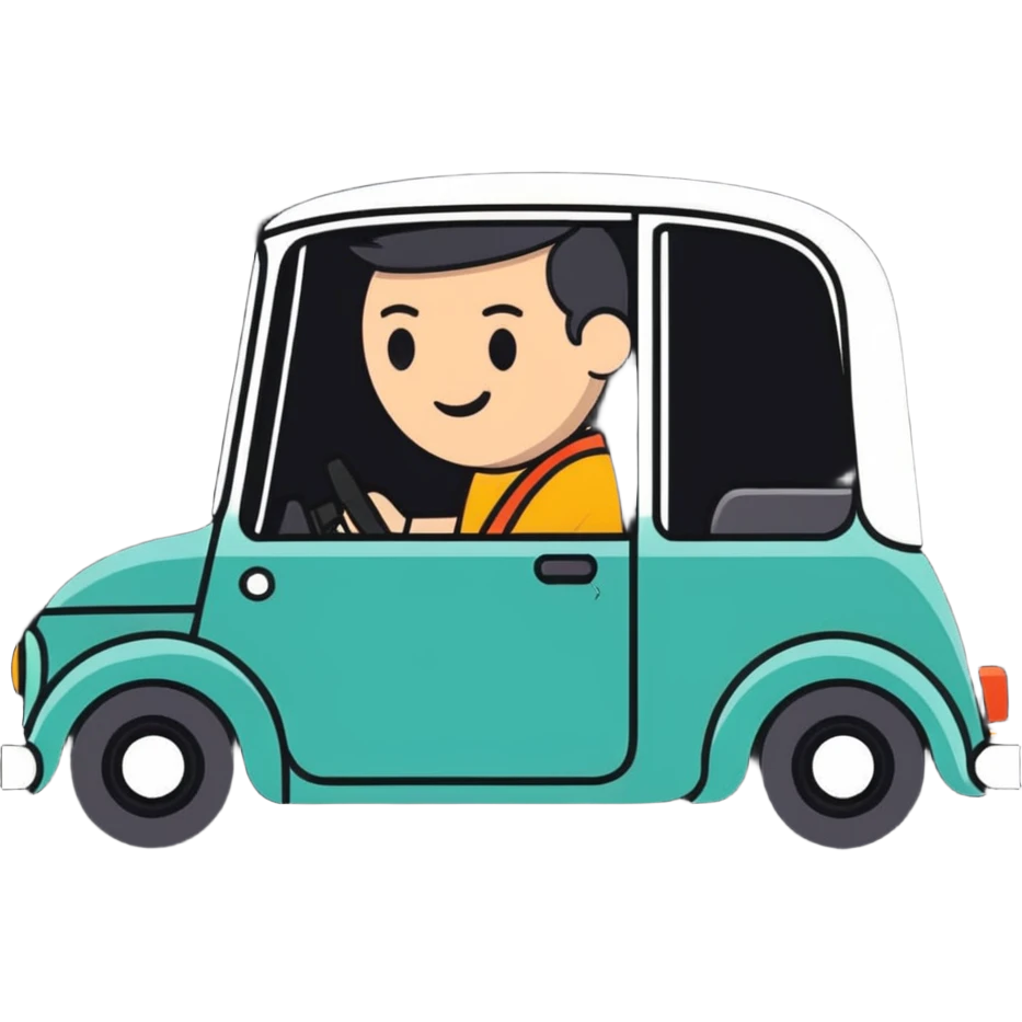Man driving emoji