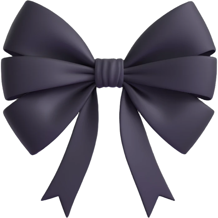 Black white gothic bow effect emoji