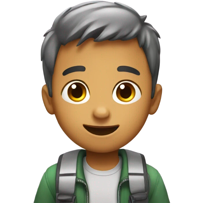 Boy saying hi emoji