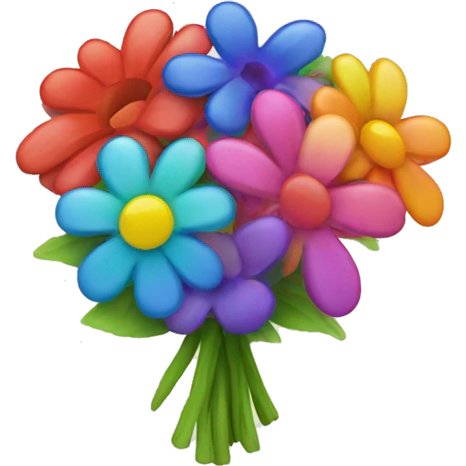 Rainbow flower boquet emoji