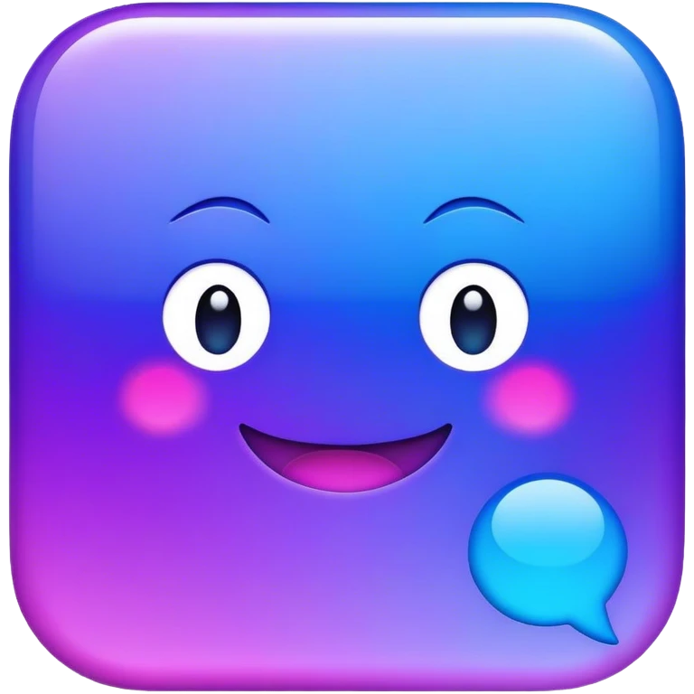 Messenger chat app purple blue emoji