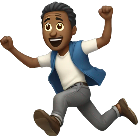 man jumping up with a dash of wind below him emoji