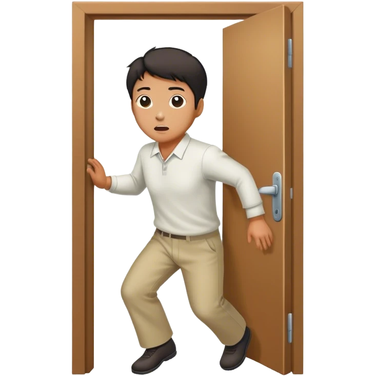 korean man escape door emoji