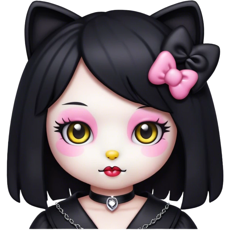 goth kawaii hello kitty lady emoji