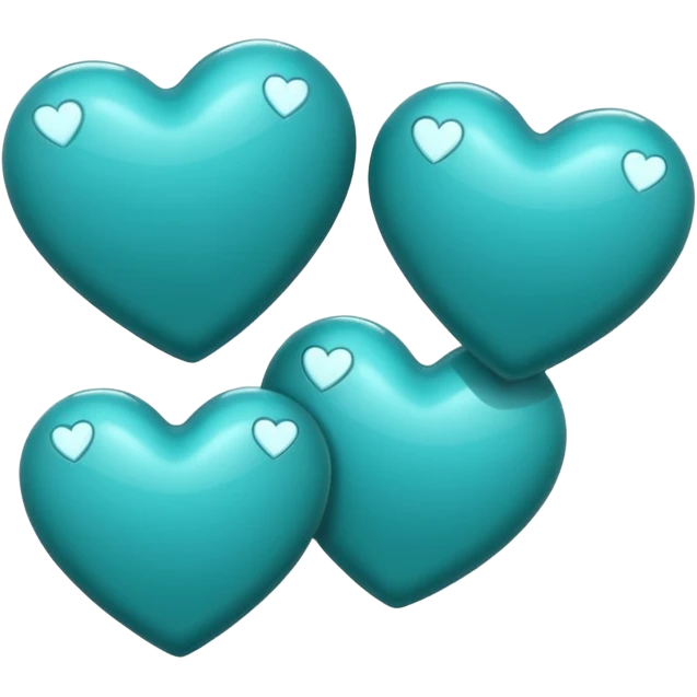 3 hearts that are teal in color emoji