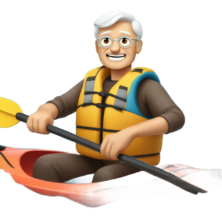 Senior kayaking emoji