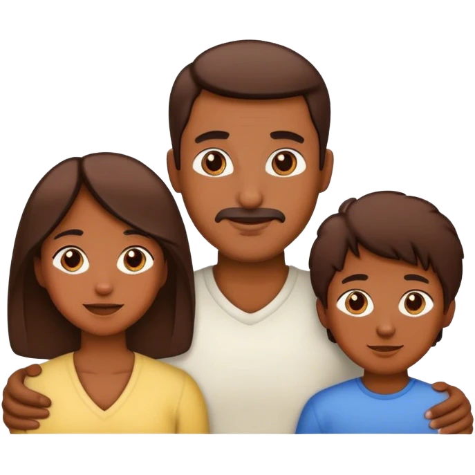 Family with mom dad son and daughter emoji