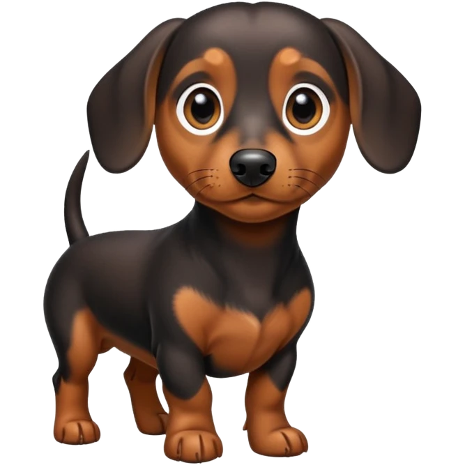 Mini black and brown Daschund emoji