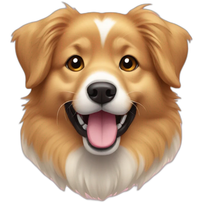 happy small mix-breed between Golden Retriever and Spitz emoji