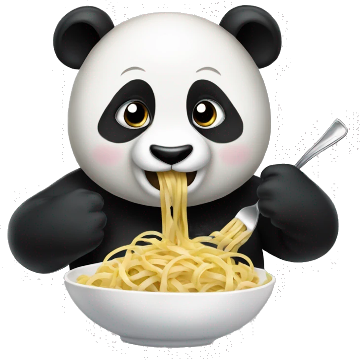 Panda eating fettuccine emoji