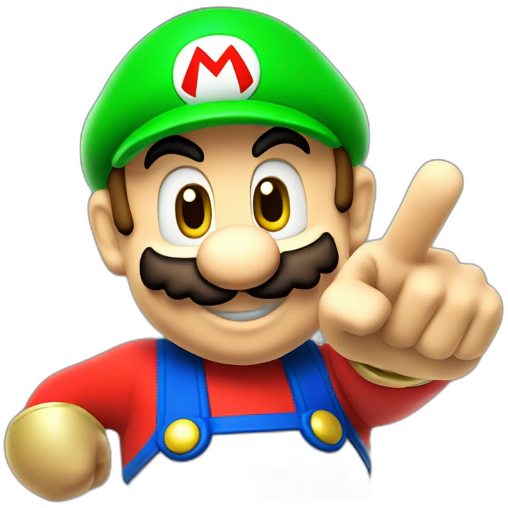 super mario pointing his index finger at you emoji
