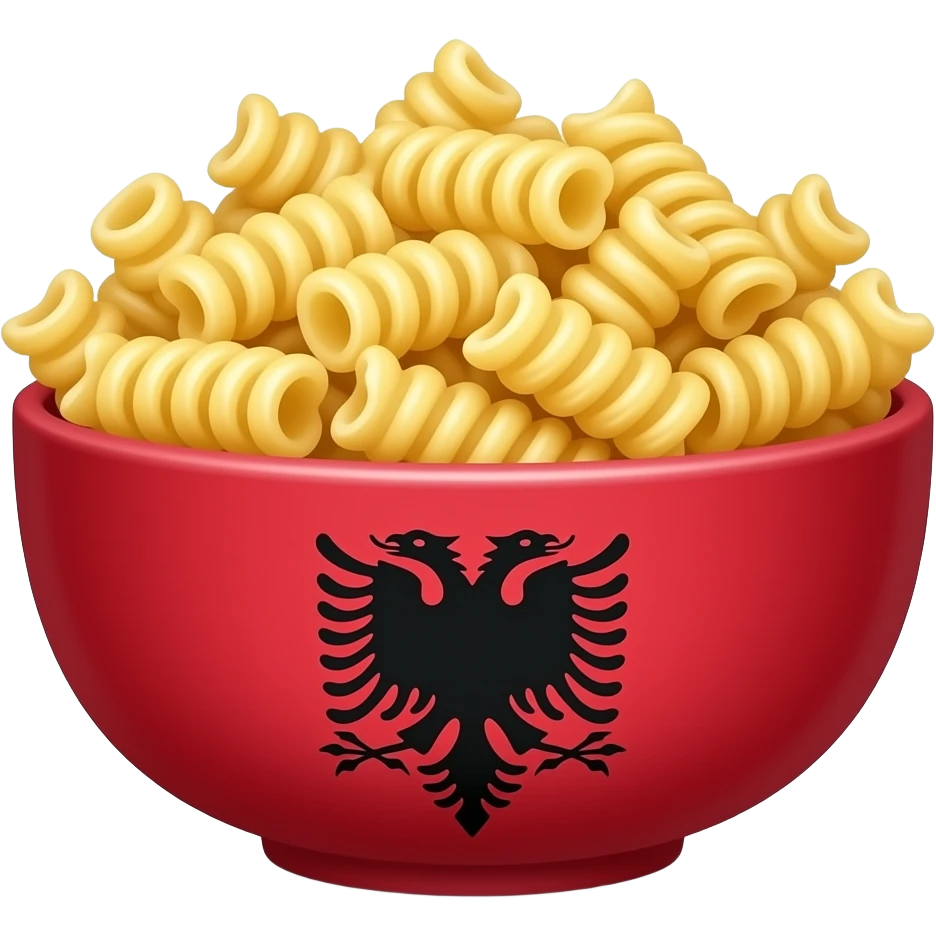 fussili with schmand in a albanian flag bowl emoji