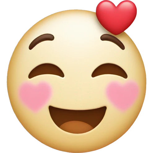 Happy cute emotional emoji with hearts emoji