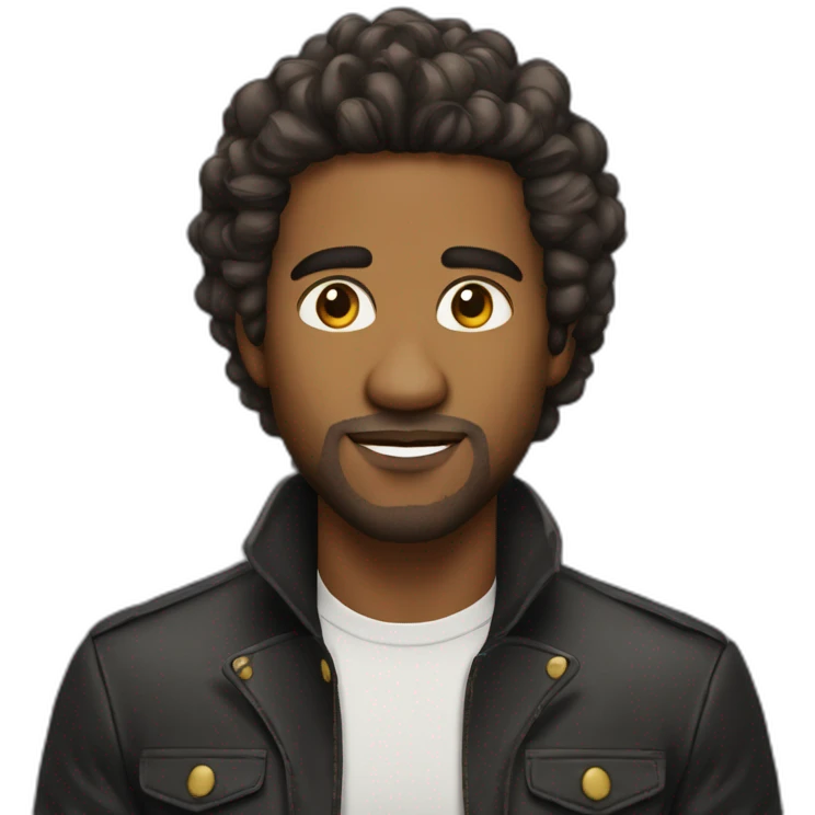 Hombre afrodescendiente, Cabello crespo con mechas amarillas  emoji