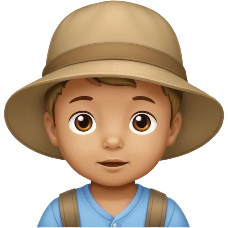 baby boy in outdoor hat emoji