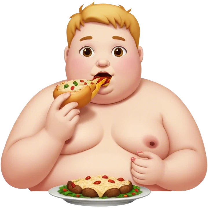 fat person eating a feast emoji