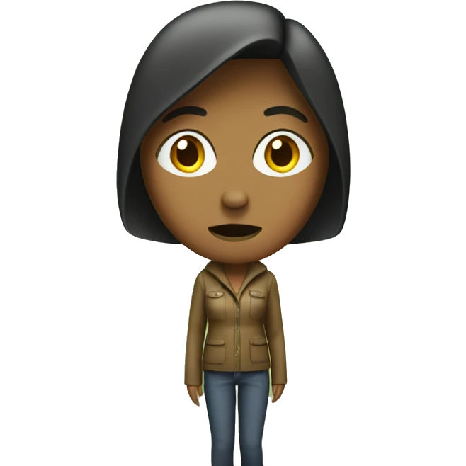 lost woman in the woods with a bob emoji